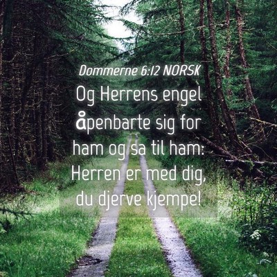 Picture 04 - Dommerne 6:12 NORSK - Og Herrens engel åpenbarte sig for ham og sa til - Bible Verse Picture