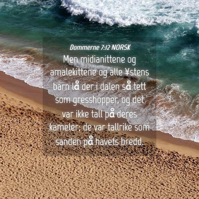 Picture 04 - Dommerne 7:12 NORSK - Men midianittene og amalekittene og alle ¥stens - Bible Verse Picture