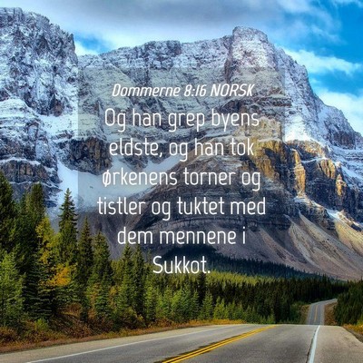 Picture 04 - Dommerne 8:16 NORSK - Og han grep byens eldste, og han tok ørkenens - Bible Verse Picture