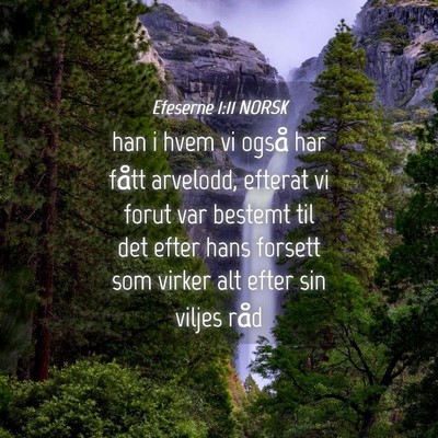 Picture 04 - Efeserne 1:11 NORSK - han i hvem vi også har fått arvelodd, efterat - Bible Verse Picture