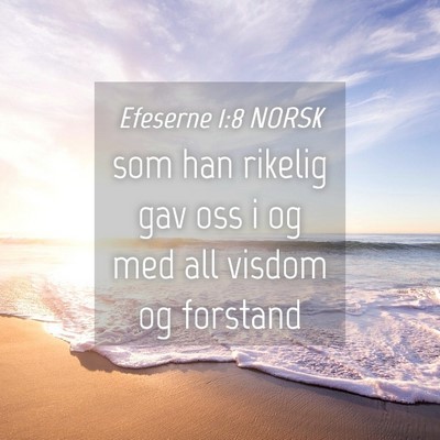 Picture 04 - Efeserne 1:8 NORSK - som han rikelig gav oss i og med all visdom og - Bible Verse Picture