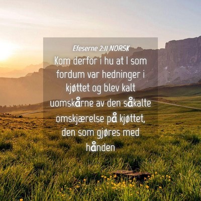 Picture 04 - Efeserne 2:11 NORSK - Kom derfor i hu at I som fordum var hedninger i - Bible Verse Picture