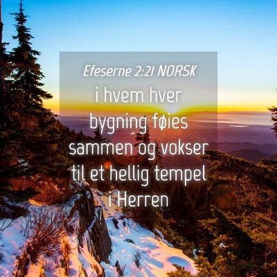 Picture 04 - Efeserne 2:21 NORSK - i hvem hver bygning føies sammen og vokser til - Bible Verse Picture