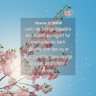 Picture 04 - Efeserne 3:5 NORSK - som i de forrige tidsaldre ikke er blitt - Bible Verse Picture