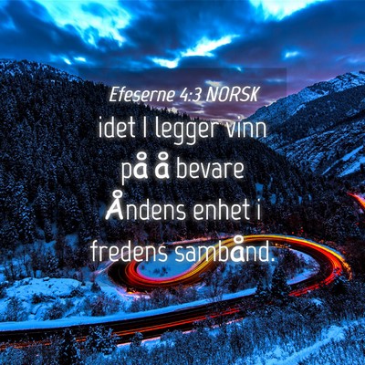 Picture 04 - Efeserne 4:3 NORSK - idet I legger vinn på å bevare Åndens enhet i - Bible Verse Picture