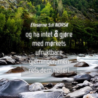 Picture 04 - Efeserne 5:11 NORSK - og ha intet å gjøre med mørkets ufruktbare - Bible Verse Picture