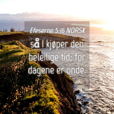 Picture 04 - Efeserne 5:16 NORSK - så I kjøper den beleilige tid; for dagene er - Bible Verse Picture
