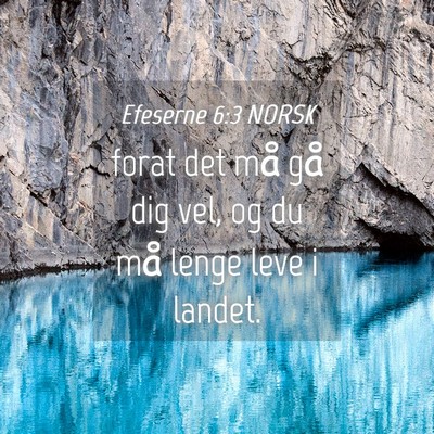 Picture 04 - Efeserne 6:3 NORSK - forat det må gå dig vel, og du må lenge leve i - Bible Verse Picture