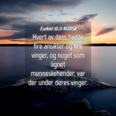 Picture 04 - Esekiel 10:21 NORSK - Hvert av dem hadde fire ansikter og fire vinger, - Bible Verse Picture