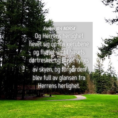 Picture 04 - Esekiel 10:4 NORSK - Og Herrens herlighet hevet sig op fra kjerubene - Bible Verse Picture