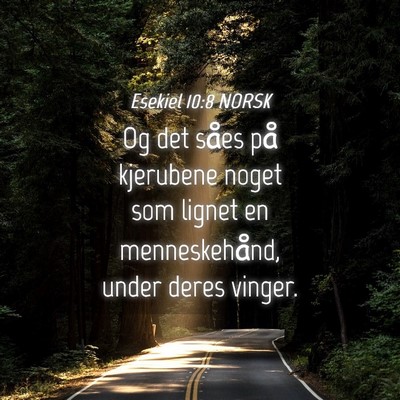Picture 04 - Esekiel 10:8 NORSK - Og det såes på kjerubene noget som lignet en - Bible Verse Picture
