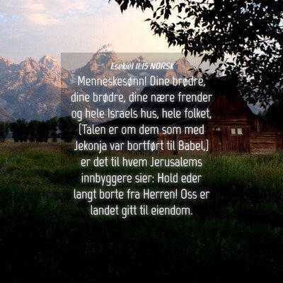 Picture 04 - Esekiel 11:15 NORSK - Menneskesønn! Dine brødre, dine brødre, dine - Bible Verse Picture