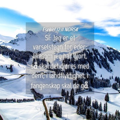 Picture 04 - Esekiel 12:11 NORSK - Si: Jeg er et varselstegn for eder; likesom jeg - Bible Verse Picture