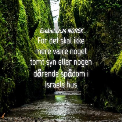 Picture 04 - Esekiel 12:24 NORSK - For det skal ikke mere være noget tomt syn eller - Bible Verse Picture