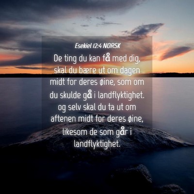 Picture 04 - Esekiel 12:4 NORSK - De ting du kan få med dig, skal du bære ut om - Bible Verse Picture