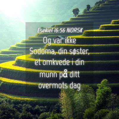 Picture 04 - Esekiel 16:56 NORSK - Og var ikke Sodoma, din søster, et omkvede i din - Bible Verse Picture