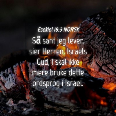 Picture 04 - Esekiel 18:3 NORSK - Så sant jeg lever, sier Herren, Israels Gud, I - Bible Verse Picture