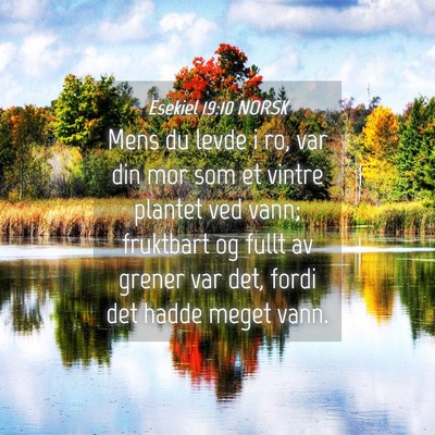 Picture 04 - Esekiel 19:10 NORSK - Mens du levde i ro, var din mor som et vintre - Bible Verse Picture