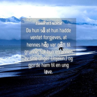 Picture 04 - Esekiel 19:5 NORSK - Da hun så at hun hadde ventet forgjeves, at - Bible Verse Picture