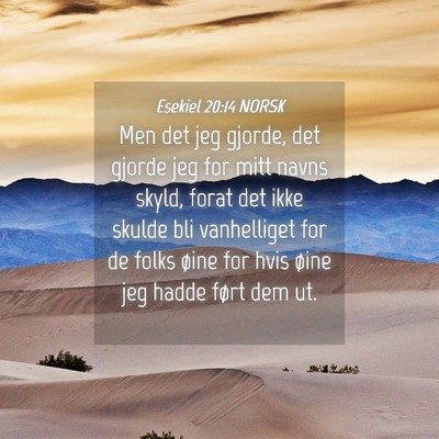 Picture 04 - Esekiel 20:14 NORSK - Men det jeg gjorde, det gjorde jeg for mitt navns - Bible Verse Picture