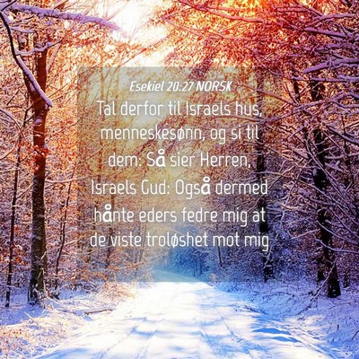 Picture 04 - Esekiel 20:27 NORSK - Tal derfor til Israels hus, menneskesønn, og si - Bible Verse Picture