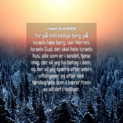 Picture 04 - Esekiel 20:40 NORSK - For på mitt hellige berg, på Israels høie - Bible Verse Picture