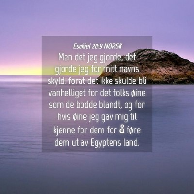 Picture 04 - Esekiel 20:9 NORSK - Men det jeg gjorde, det gjorde jeg for mitt navns - Bible Verse Picture