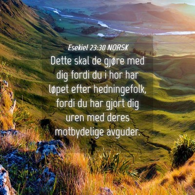 Picture 04 - Esekiel 23:30 NORSK - Dette skal de gjøre med dig fordi du i hor har - Bible Verse Picture