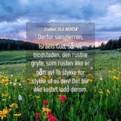 Picture 04 - Esekiel 24:6 NORSK - Derfor sier Herren, Israels Gud, så: Ve - Bible Verse Picture