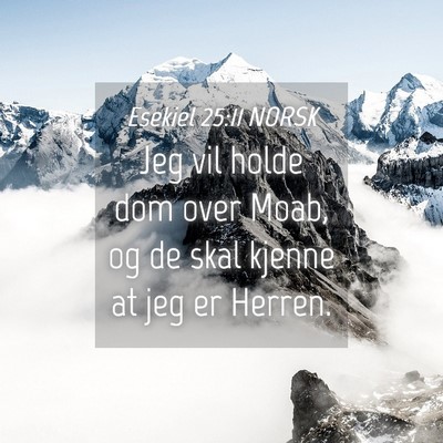 Picture 04 - Esekiel 25:11 NORSK - Jeg vil holde dom over Moab, og de skal kjenne at - Bible Verse Picture