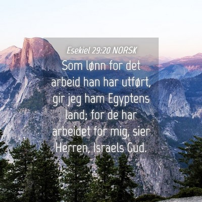 Picture 04 - Esekiel 29:20 NORSK - Som lønn for det arbeid han har utført, gir jeg - Bible Verse Picture