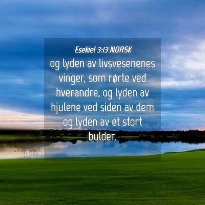 Picture 04 - Esekiel 3:13 NORSK - og lyden av livsvesenenes vinger, som rørte ved - Bible Verse Picture