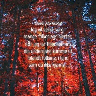 Picture 04 - Esekiel 32:9 NORSK - Jeg vil vekke sorg i mange folkeslags hjerter, - Bible Verse Picture