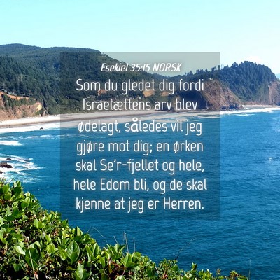 Picture 04 - Esekiel 35:15 NORSK - Som du gledet dig fordi Israelættens arv blev - Bible Verse Picture