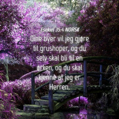 Picture 04 - Esekiel 35:4 NORSK - Dine byer vil jeg gjøre til grushoper, og du - Bible Verse Picture