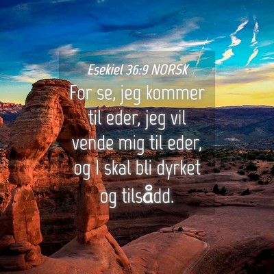 Picture 04 - Esekiel 36:9 NORSK - For se, jeg kommer til eder, jeg vil vende mig - Bible Verse Picture