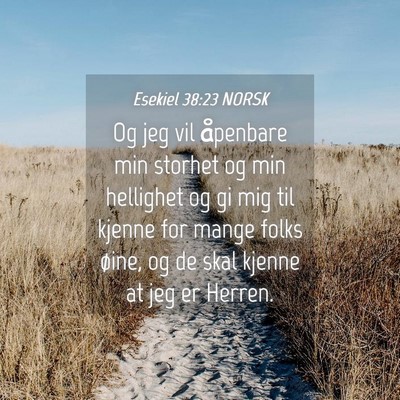 Picture 04 - Esekiel 38:23 NORSK - Og jeg vil åpenbare min storhet og min hellighet - Bible Verse Picture