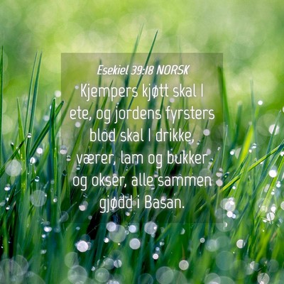 Picture 04 - Esekiel 39:18 NORSK - Kjempers kjøtt skal I ete, og jordens fyrsters - Bible Verse Picture