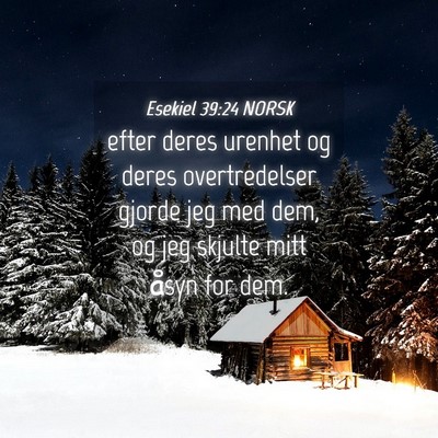 Picture 04 - Esekiel 39:24 NORSK - efter deres urenhet og deres overtredelser gjorde - Bible Verse Picture