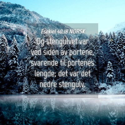 Picture 04 - Esekiel 40:18 NORSK - Og stengulvet var ved siden av portene, svarende - Bible Verse Picture