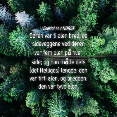 Picture 04 - Esekiel 41:2 NORSK - Døren var ti alen bred, og sideveggene ved - Bible Verse Picture