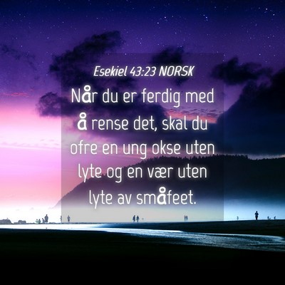 Picture 04 - Esekiel 43:23 NORSK - Når du er ferdig med å rense det, skal du ofre - Bible Verse Picture