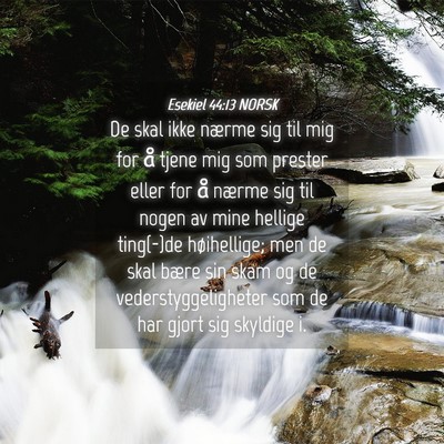 Picture 04 - Esekiel 44:13 NORSK - De skal ikke nærme sig til mig for å tjene mig - Bible Verse Picture