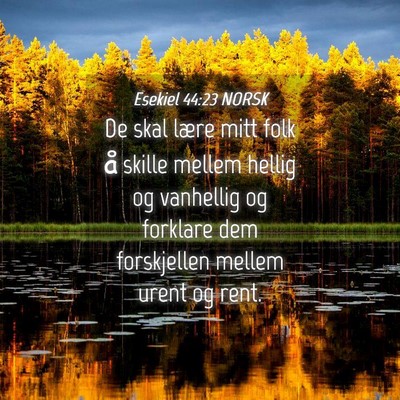 Picture 04 - Esekiel 44:23 NORSK - De skal lære mitt folk å skille mellem hellig - Bible Verse Picture
