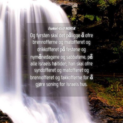 Picture 04 - Esekiel 45:17 NORSK - Og fyrsten skal det påligge å ofre brennofferne - Bible Verse Picture