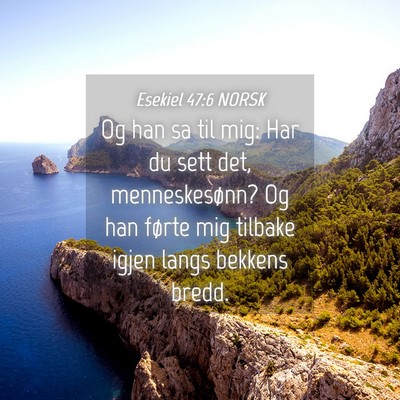 Picture 04 - Esekiel 47:6 NORSK - Og han sa til mig: Har du sett det, - Bible Verse Picture