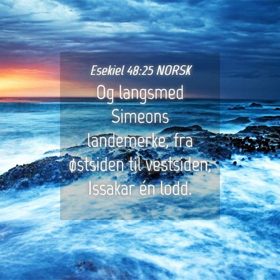 Picture 04 - Esekiel 48:25 NORSK - Og langsmed Simeons landemerke, fra østsiden til - Bible Verse Picture