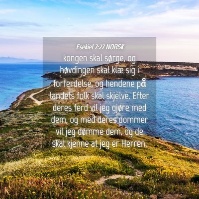 Picture 04 - Esekiel 7:27 NORSK - kongen skal sørge, og høvdingen skal klæ sig i - Bible Verse Picture