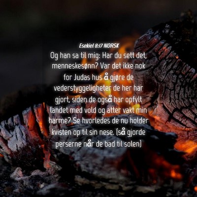Picture 04 - Esekiel 8:17 NORSK - Og han sa til mig: Har du sett det, - Bible Verse Picture