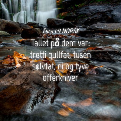 Picture 04 - Esra 1:9 NORSK - Tallet på dem var: tretti gullfat, tusen - Bible Verse Picture